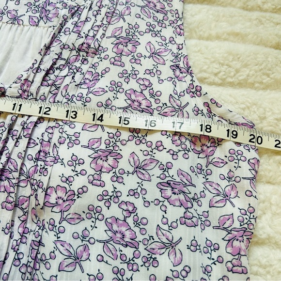 Loft Sleeveless Blouse Womens L Lavender Floral Soft Casual Summer Relaxed Top - Picture 10 of 10